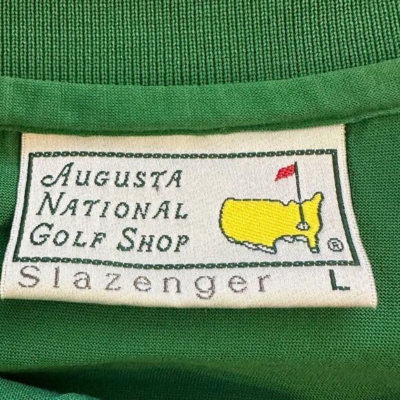 The Masters Slazenger Augusta National Golf Men's Cotton Green Polo Shirt Size L - Picture 2 of 6